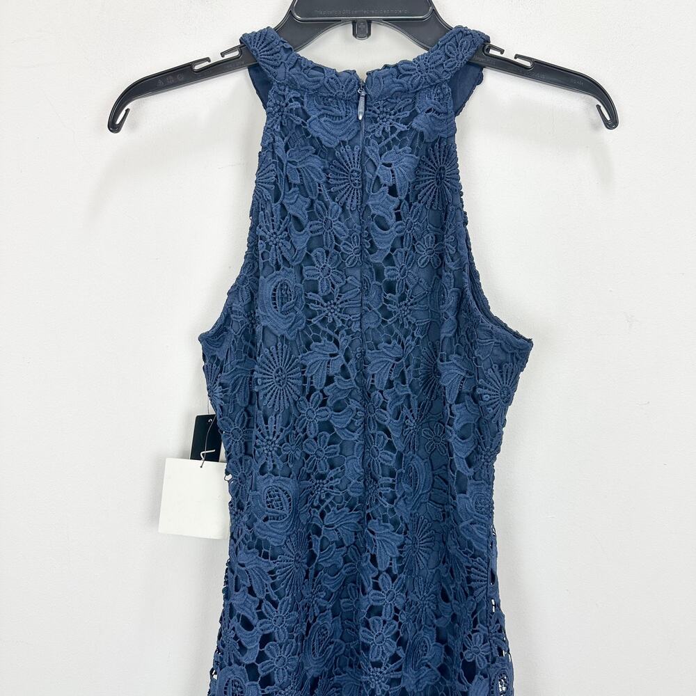 Lulus Love Poem Navy Blue Lace Mini Dress Party Cocktail Romantic Medium NWT - Picture 8 of 12